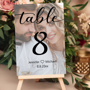 Numeração De Mesa elegante caligrafia moderna guia de fotos desbotad