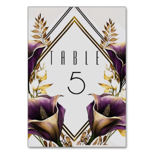 Numeração De Mesa Elegante Calla Lily Floral Número da Tabela
