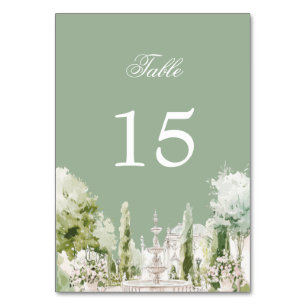 Numeração De Mesa Elegante Casamento de Jardim Manor com Aquarela