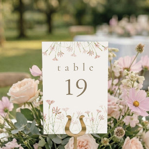Numeração De Mesa Elegante Casamento Minimalista com Flores Silvestr