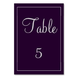 Numeração De Mesa Elegante Classe Ameixa e Prata