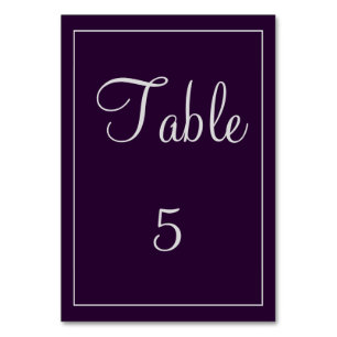 Numeração De Mesa Elegante Classe Ameixa e Prata