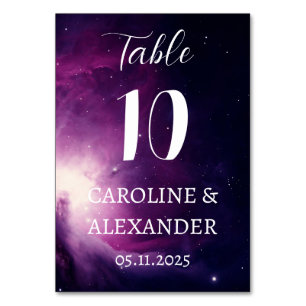 Numeração De Mesa Elegante constelação de Starry Night Galaxy Modern
