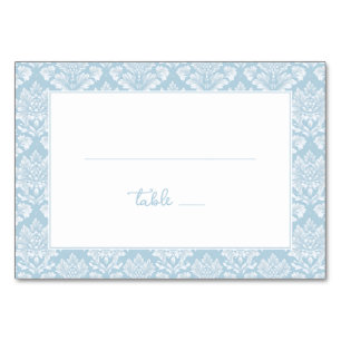 Numeração De Mesa Elegante Damasco Azul Claro