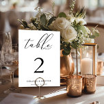 Numeração De Mesa Elegante de Script Minimalista Editável<br><div class="desc">Este design simples e elegante apresenta um layout minimalista realçado pelo roteiro elegante. Adicione seu texto usando o formulário modelo. Altere todas as cores usando o menu de edição avançada.</div>