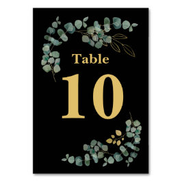 Numeração De Mesa Elegante Eucalyptus deixa Faux Dourado