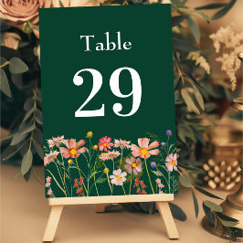 Numeração De Mesa Elegante Flor Silvestre Boho Floral Verde Casament