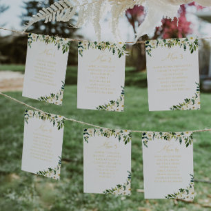 Numeração De Mesa Elegante Floral Branco Casamento