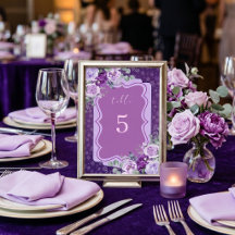 Elegante Floral Roxo com Rosas Lavanda,