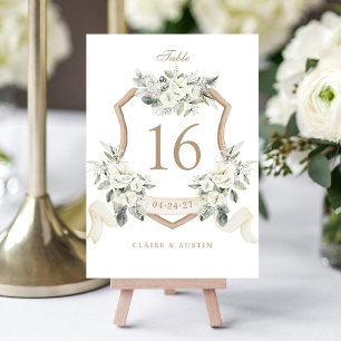 Numeração De Mesa Elegante Floral White Greenerescer Número da Mesa
