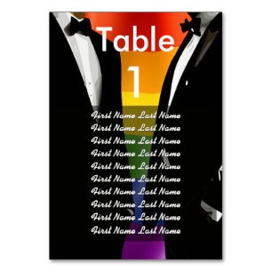 Numeração De Mesa Elegante Lista de Convidados de Casamento Gay Mode