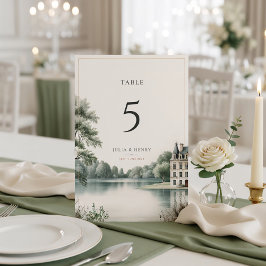 Numeração De Mesa Elegante Mesa de Casamento com Monograma de Castel