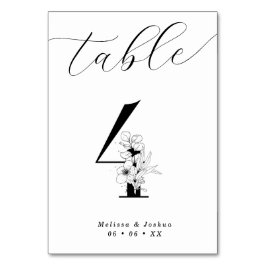 Numeração De Mesa Elegante Mesa Preta e Branco 4
