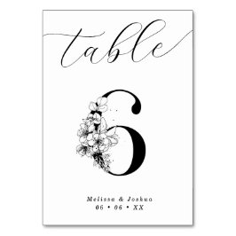 Numeração De Mesa Elegante Mesa Preta e Branco 6