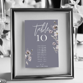 Numeração De Mesa Elegante Mínima Minoritária cinza d'água 10 convid