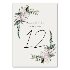 Numeração De Mesa Elegante Minimalista Wreath White Green