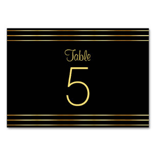 Numeração De Mesa Elegante Modelo Glamouroso Preto e Dourado Moderno