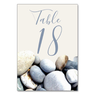 Numeração De Mesa Elegante Moderno Na moda Calliografia Praia Pebble
