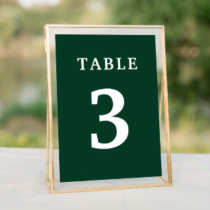 Numeração De Mesa Elegante Número da Tabela de Casamento Verde Emera