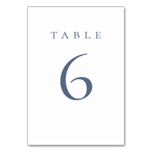 Numeração De Mesa Elegante Número de Mesa de Casamento em Azul Poeir
