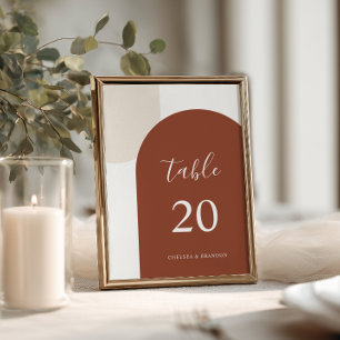 Numeração De Mesa Elegante Número de Mesa de Casamento em Terracota 
