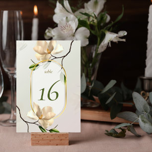 Numeração De Mesa Elegante Oriental Magnolia Número da Mesa Casada
