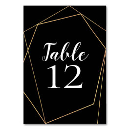 Numeração De Mesa Elegante Quadro de Casamento Geométrico Preto e Do