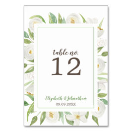 Numeração De Mesa Elegante Recepção de casamento Floral Branco da Aq