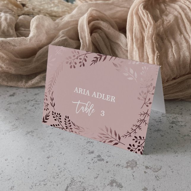 Numeração De Mesa Elegante Rosa Dourado e Pink Wedt Escort Place (Criador carregado)