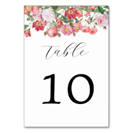 Numeração De Mesa Elegante Rosa Florals Número da Tabela de Casament