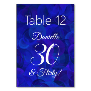 Numeração De Mesa Elegante Royal Blue 30 e Festa de aniversário suj