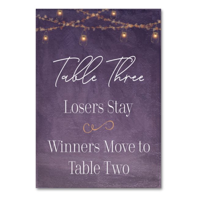 Numeração De Mesa Elegante Rustic Tea Luz Puro Mesa Bunco Três (Frente)