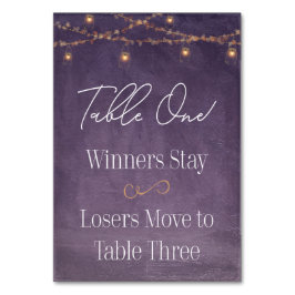 Numeração De Mesa Elegante Rustic Tea Luz Purple Bunco Mesa One