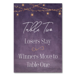 Numeração De Mesa Elegante Rustic Tea Luz Purple Mesa Bunco Dois