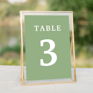 Numeração De Mesa Elegante Sage Green Wedding Table Number
