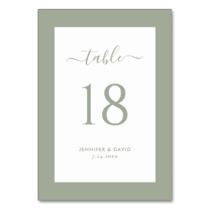 Numeração De Mesa Elegante Sage Green Wedding Table Number