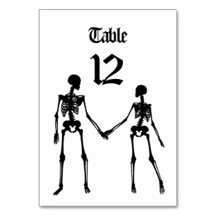 Numeração De Mesa Elegante Skeletons Wedding