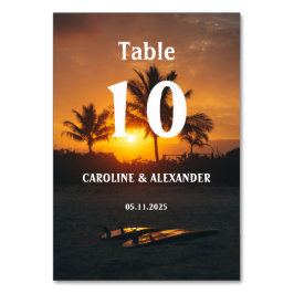 Numeração De Mesa Elegante Summer Sunset Tropical Beach Mesa Hawaii