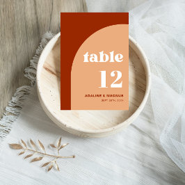 Numeração De Mesa Elegante Terracota de Pêssego Arco Boho Casamento