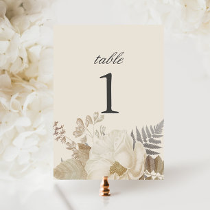 Numeração De Mesa Elegante Terthy Floral Cream Wedding