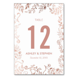 Numeração De Mesa Elegante White Rose Dourado Números de Tabelas Flo