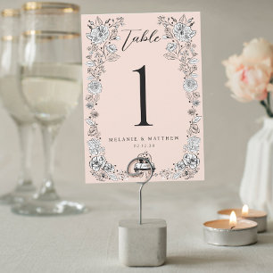 Numeração De Mesa Elegante Woodland Fox Floral Sketch Fairytale