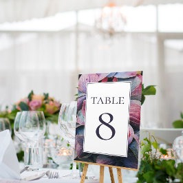 Numeração De Mesa Elegantes Hortênsias Roxas Douradas Florais para C