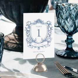 Numeração De Mesa Elegantes Rosas Francesas Azuis Crista Vintage Cas