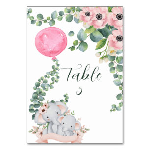 Numeração De Mesa Elephant Eucalyptus - Balão Cor-de-rosa