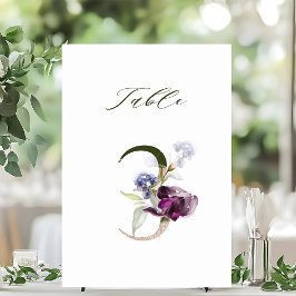 Numeração De Mesa Embalagem Botânica Elegante Número 3,