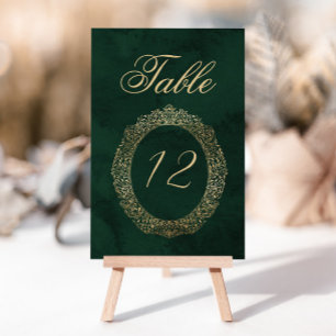 Numeração De Mesa Emerald Green, Dourado número da mesa de casamento