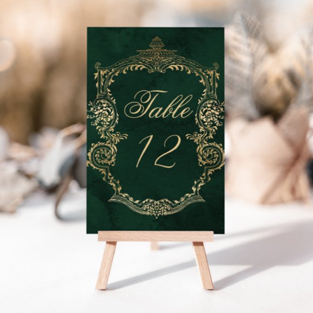 Numeração De Mesa Emerald Green, Dourado número da mesa de casamento (Criador carregado)