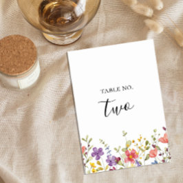 Numeração De Mesa Encanto Colorido Flor Silvestre Casamento