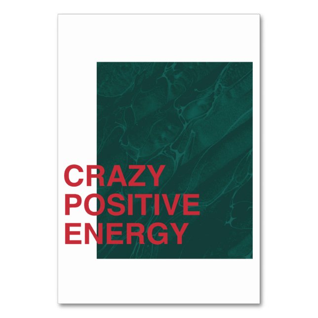 Numeração De Mesa Energia Louca Positiva - Design de Citação Moderna (Frente)